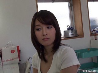 Fetching and cute Japanese chick and three most assuredly horny guys