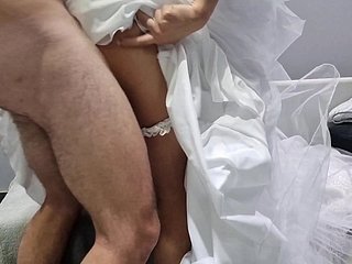 Cuckold watches wife's nuptial night-time